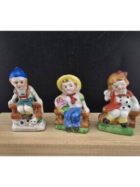 Vintage Set of 3 Porcelain Figurines made in Occupied Japan